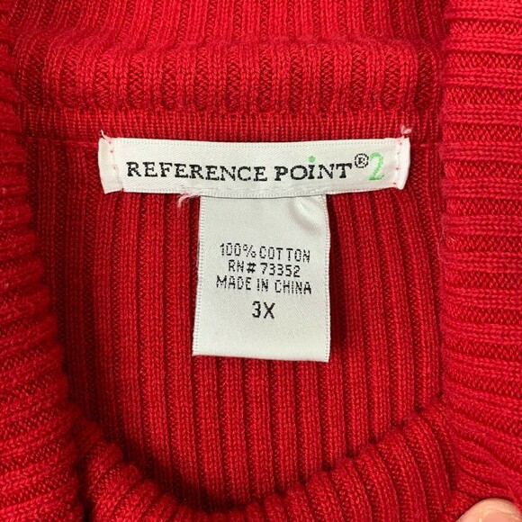 Reference Point Ribbed Turtleneck Sweater Women Plus 3X Red Long Sleeve - Picture 4 of 9